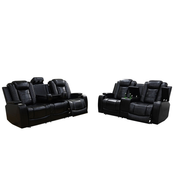 Lifestyle Furniture Karen Breathing Leather Living Room Recliner Sofa